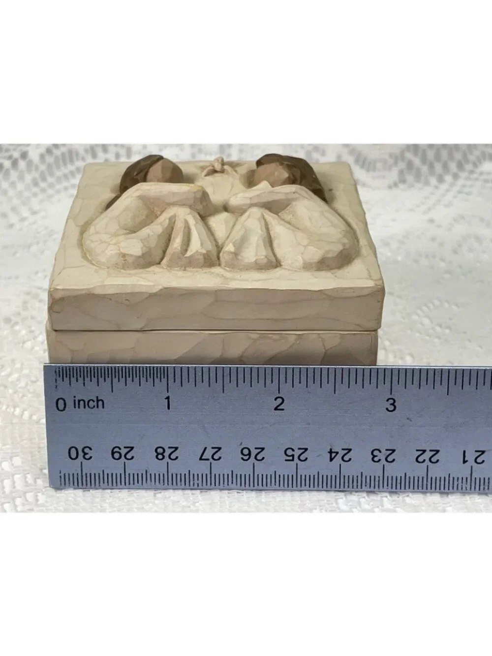 VTG 2003 Resin DEMDACO Willow Tree Susan LORDI Friendship Sculpted Keepsake Box